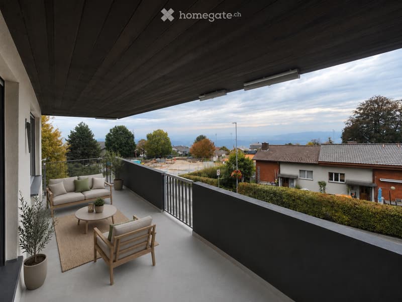 Moderne 4.5-Zimmer-Wohnung mit grossem Balkon und Aussicht (2)