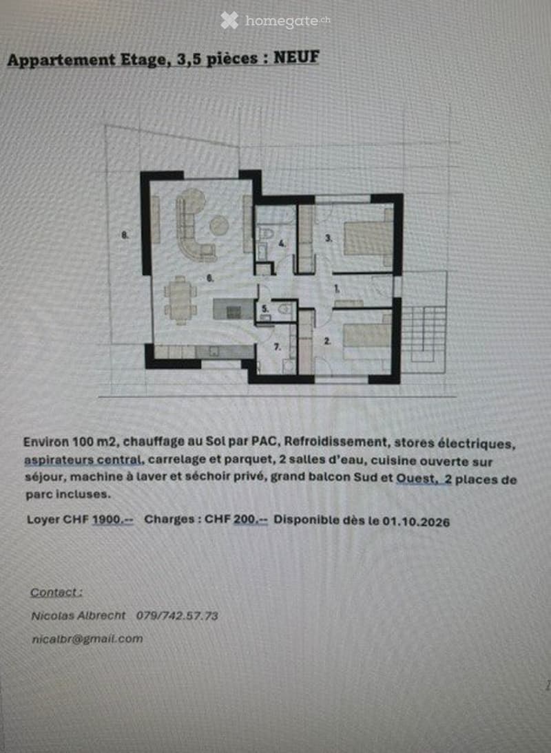 A louer à Veyras, Appartements 3,5 pièces NEUFS (5)