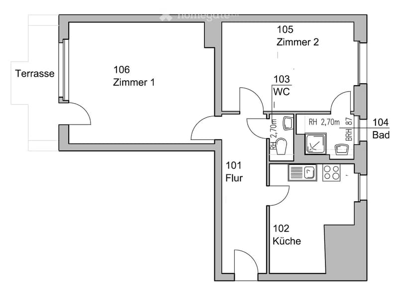 Wohnung 2-Zimmer mit Parterre im Höngg (5)