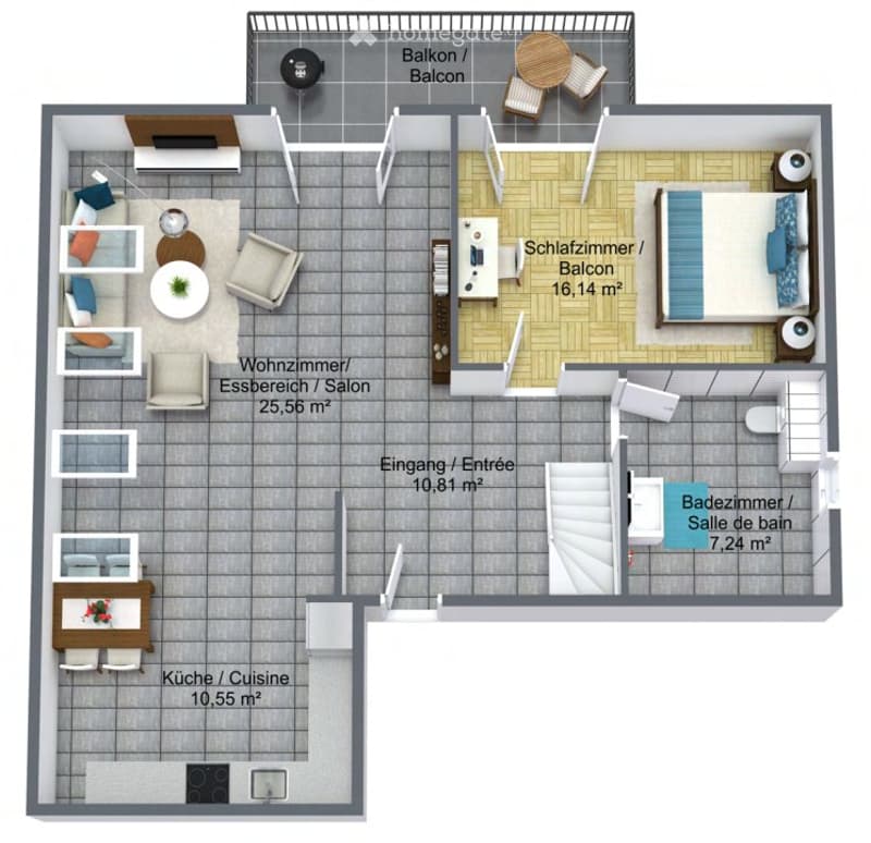 À louer superbe appartement de 3.5 pièces en duplex ( 123m2) (4)