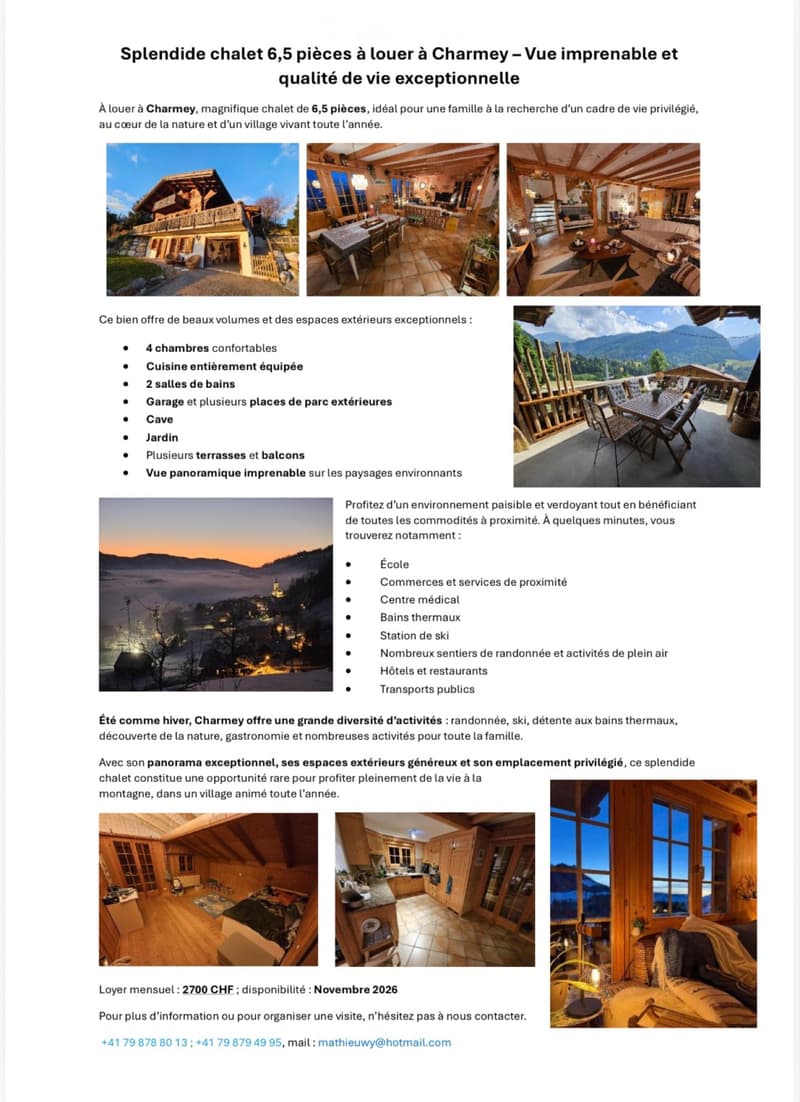 Chalet à louer à charmey (1)