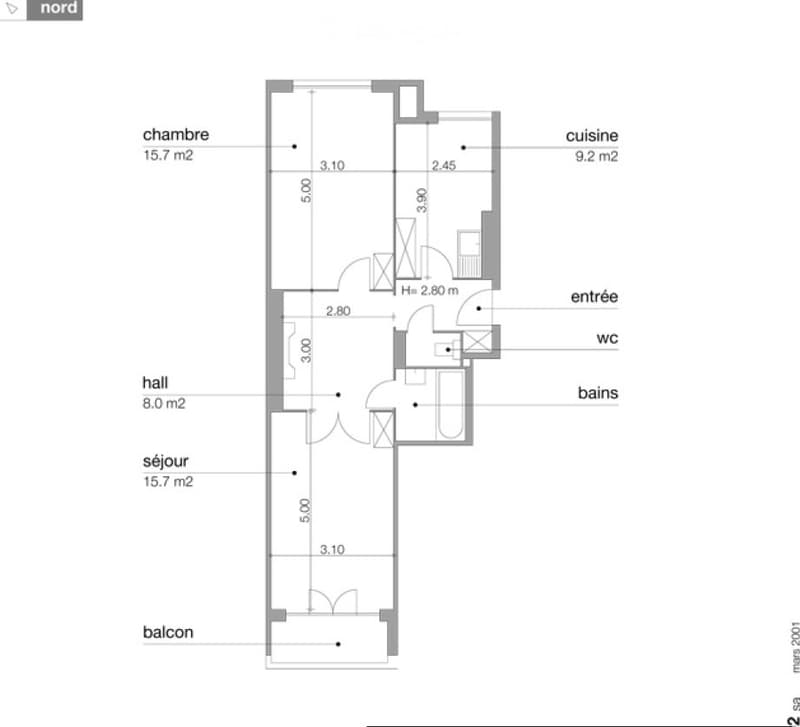 3.5 pièces avec balcon  Sous-location entièrement équipé (4)