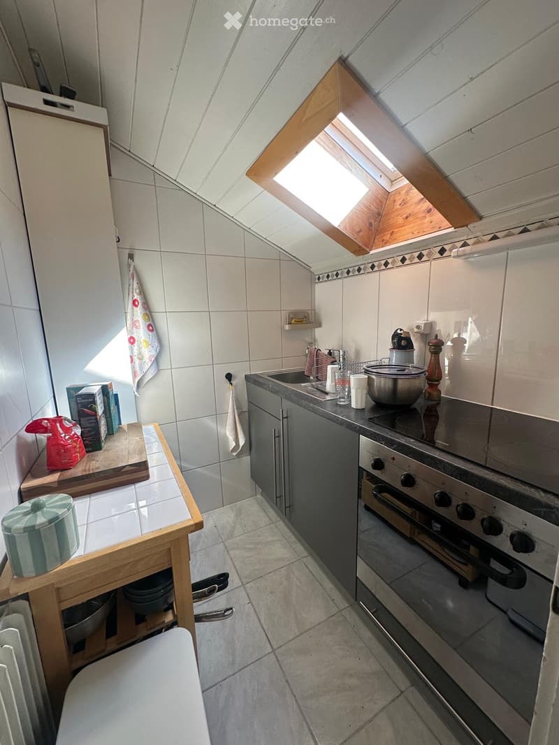 Sion, charmant appartement rénové et meublé, sous les toits (3)