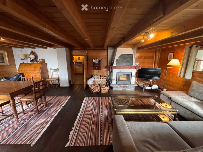 Chalet individuel authentique, saison hiver, Gryon Frience (4)