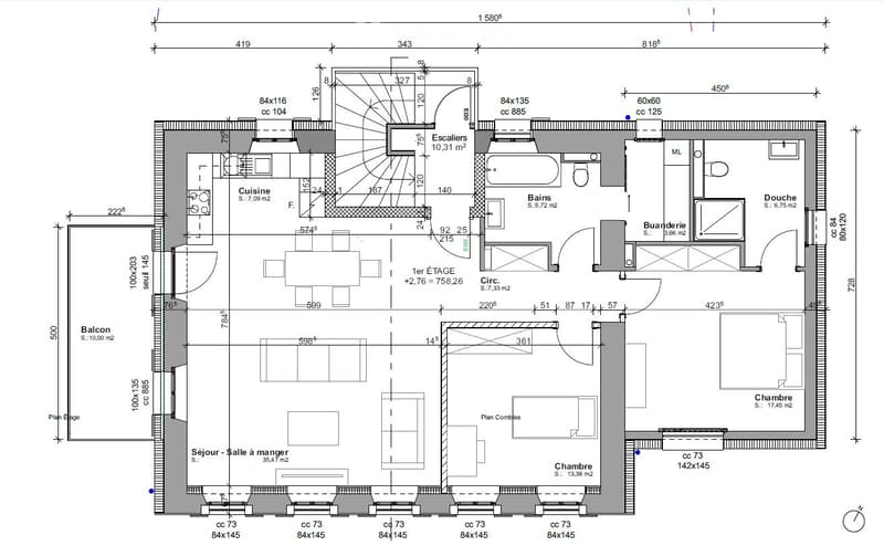 Appartement de standing au 1er avec balcon (3.5 pcs) (8)