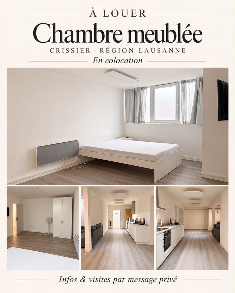 Chambres à louer dans appartement partagé Crissier (1)