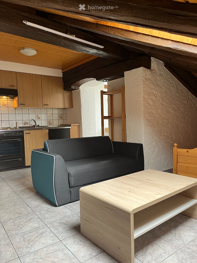 Appartement 1.5 pce au centre ville de Sion, mansardé, (2)