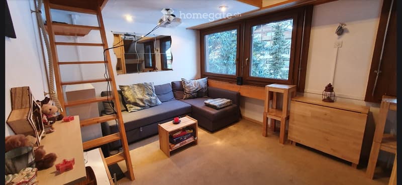 Studio meublé avec mezzanine à louer à lannée Anzère (1)