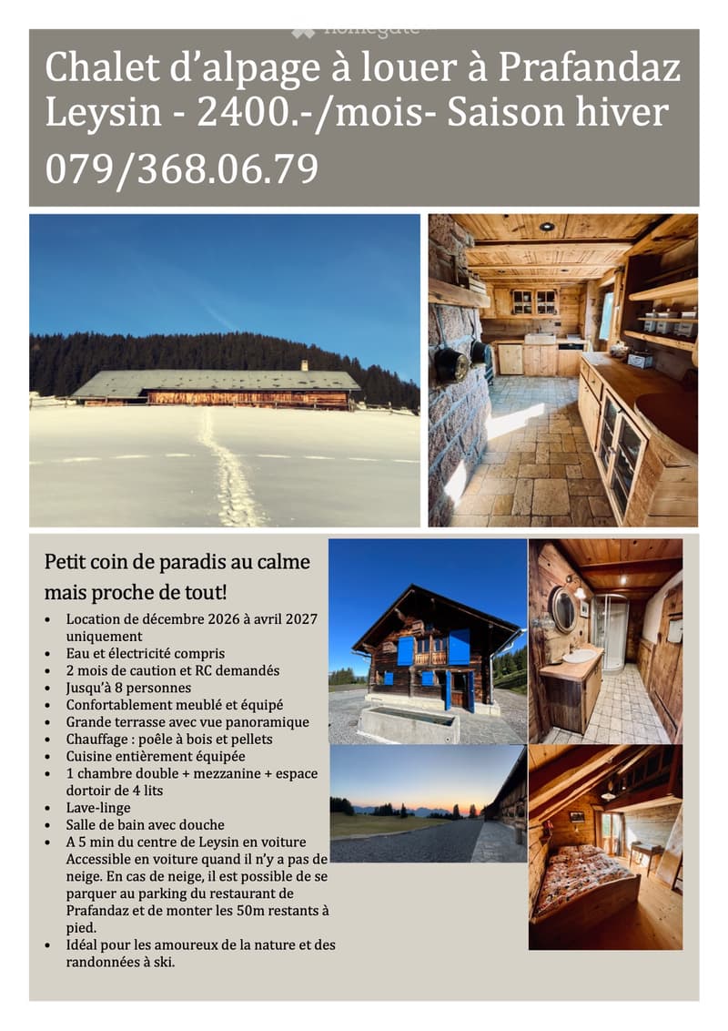 Chalet à louer au calme à Leysin pour saison hiver 26/27 (1)