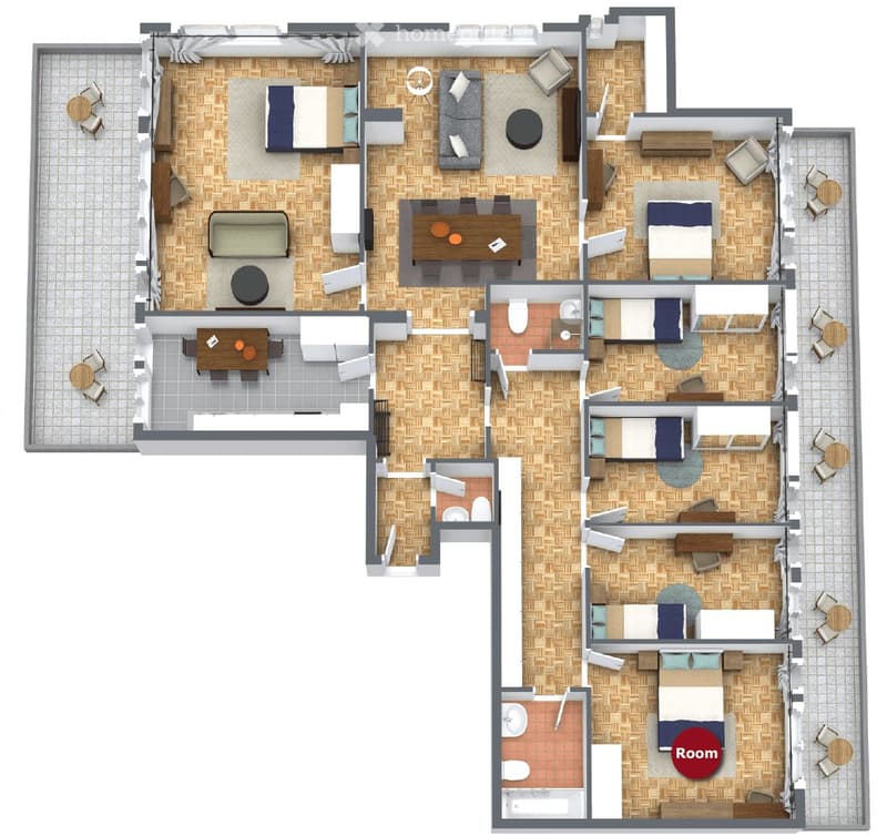 Chambre meublée avec balcon / Furnished room with balcony (5)