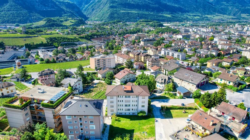 Appartement Veyras - Vue drone / Apartment Veyras - Drohnenansicht / Apartment Veyras - Drone view