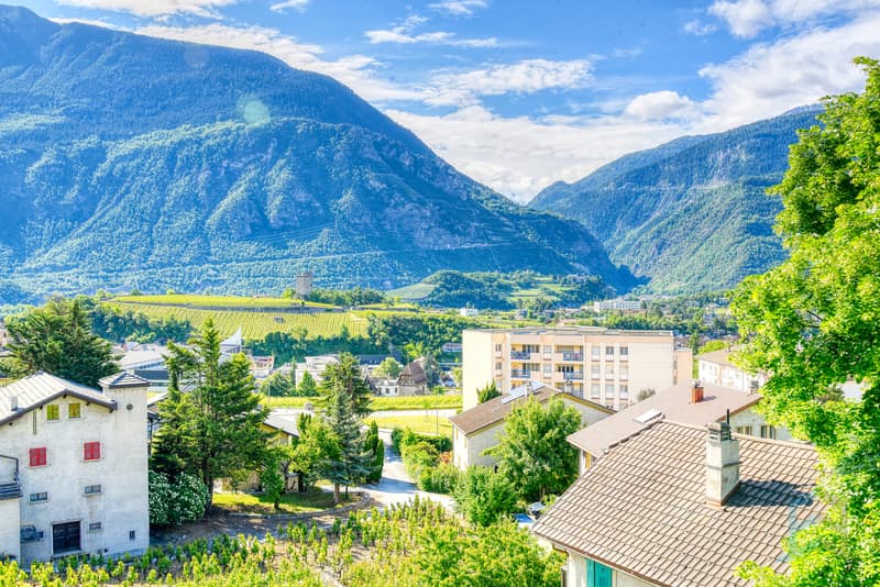 Appartement Veyras - Vue bacon / Wohnung Veyras - Blick bacon / Apartment Veyras - Bacon view