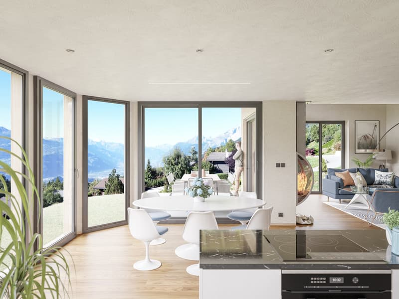 Chalet neuf à Mayens d'Arbaz - Vue panoramique - Résidence principale (4)