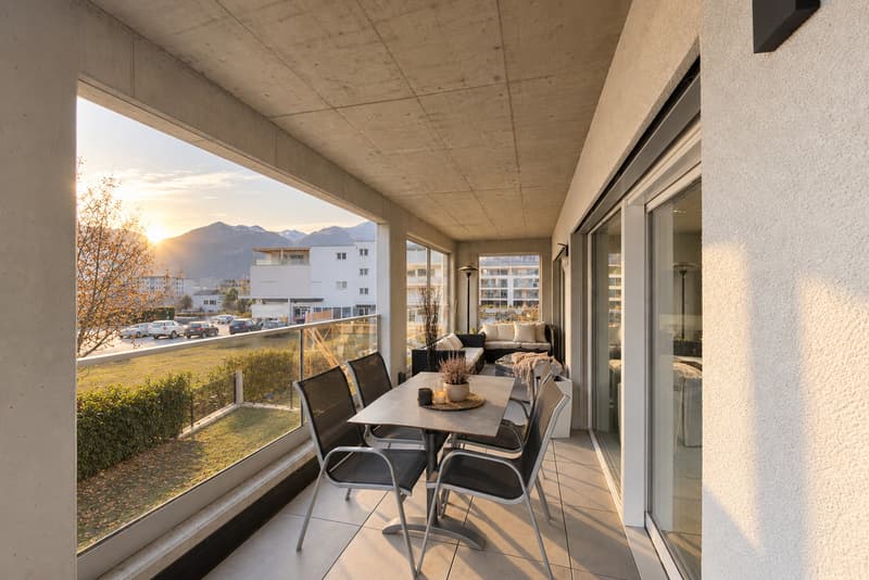 Magnifique attique 3½ pièces avec grande terrasse/véranda à Aproz-Sion (3)