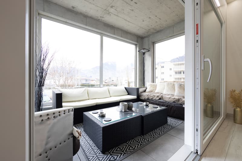 Magnifique attique 3½ pièces avec grande terrasse/véranda à Aproz-Sion (7)