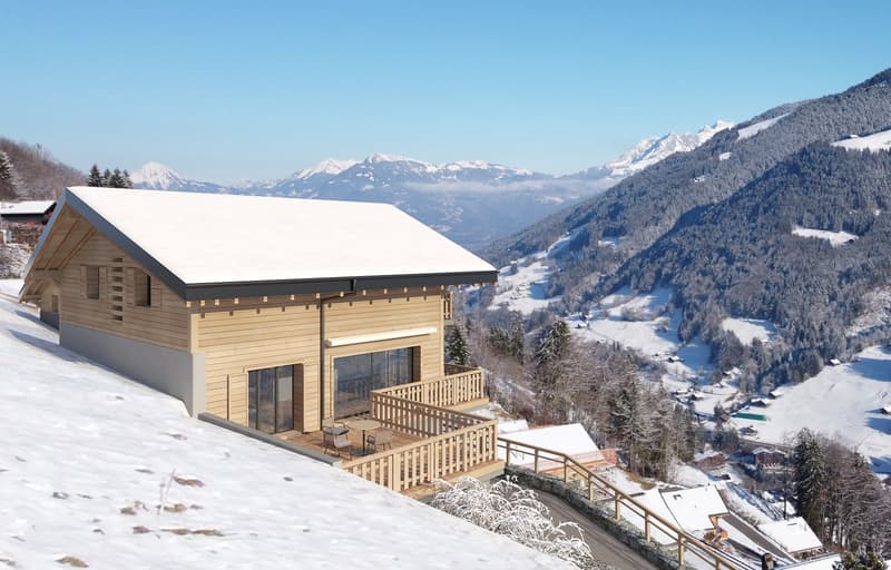 "Chalet individuel "Les Pommats B" à vendre à Val d’Illiez – permis de construire en force" (2)
