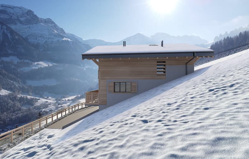 "Chalet individuel "Les Pommats A" à vendre à Val d’Illiez – permis de construire en force" (2)
