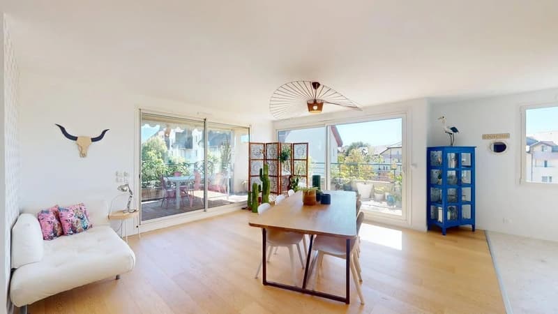 Superbe appartement duplex meublé en dernier étage ? Vue imprenable sur le Salève et les montagnes (5)