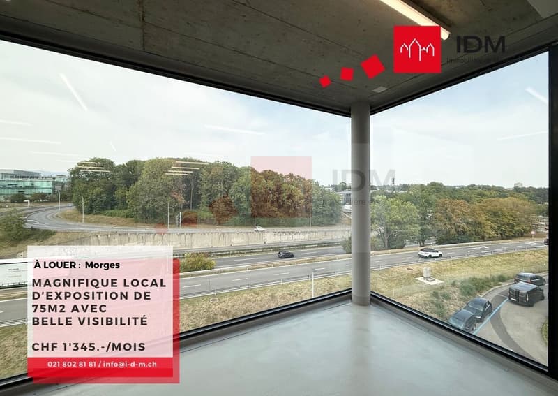 Local d'exposition avec visibilité exceptionnelle sur l'autoroute (4)