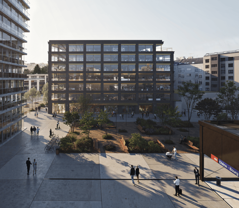 1'206 m² de bureaux au dernier étage avec terrasse au cœur du quartier de Chêne Bourg (1)