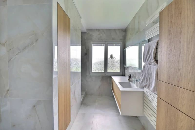 villa rénovée avec jacuzzi et sauna - magnifique jardin avec vue sur le lac et Mont-Blanc (5)