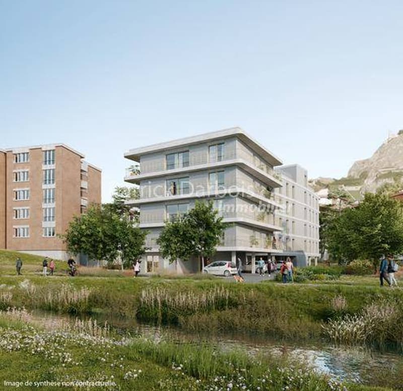 Nouvelle promotion de standing avec 2 immeubles dans le quartier de Vissigen à Sion ; 12 appartements de 3,5 pièces et 7.5 pièces avec jardin, terrasses et vue. (2)