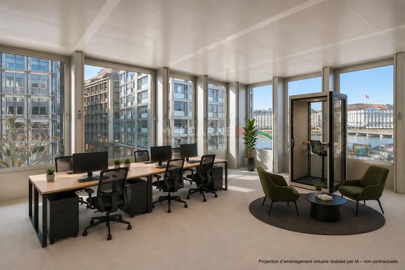 Rue du Rhône - Bureaux de 1608 m2 - Vue sur la rade (3)