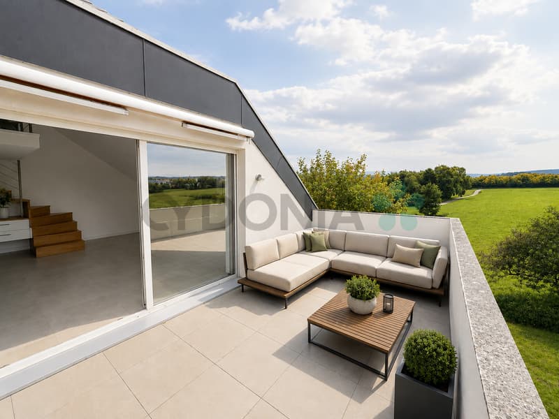 Duplex en attique 3.5 pièces avec terrasse et balcon à Perly (10)