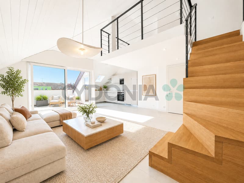 Duplex en attique 3.5 pièces avec terrasse et balcon à Perly (9)