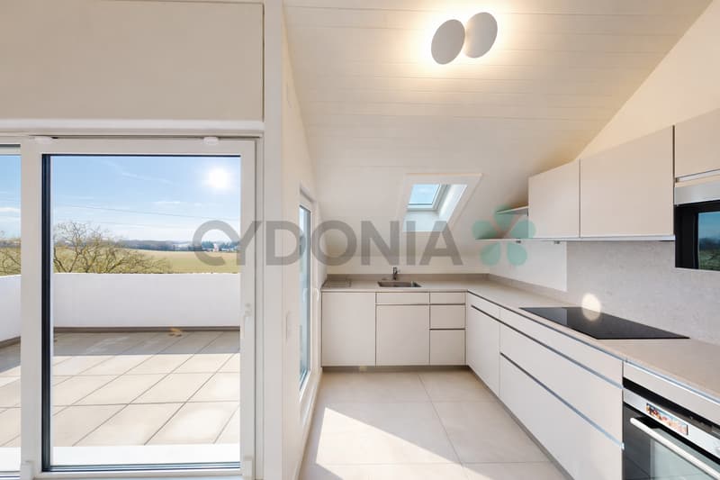 Duplex en attique 3.5 pièces avec terrasse et balcon à Perly (2)