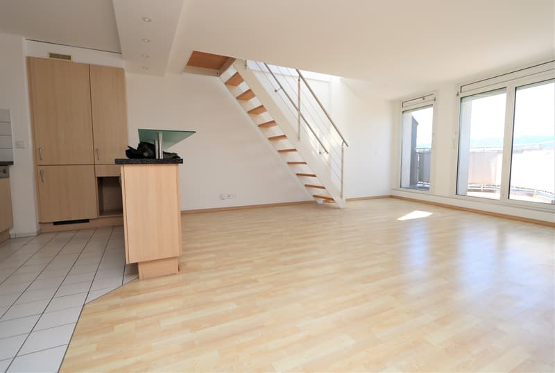 Appartement duplex en attique de 4,5 pièces avec balcon et terrasse en toiture aux Acacias (6)