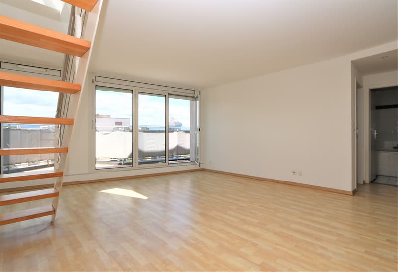 Appartement duplex en attique de 4,5 pièces avec balcon et terrasse en toiture aux Acacias (5)