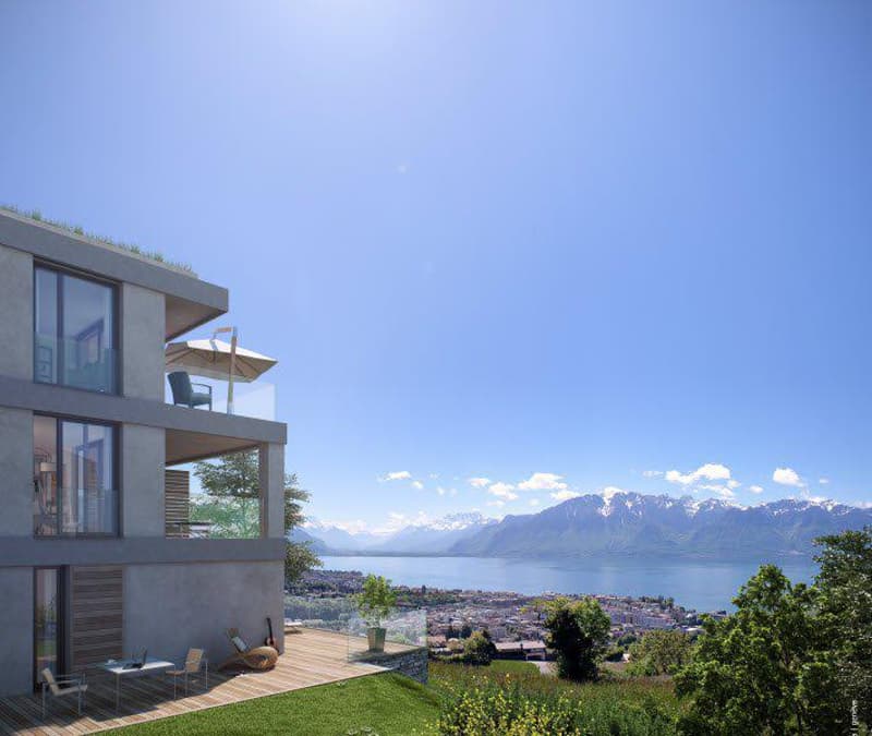 Appartement de 3.5 pièces avec vue plongeante sur le lac et les Alpes (1)