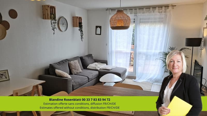 4-Zimmer-Wohnung mit 60 m² im Erdgeschoss mit Garten zum Verkauf in Sierentz (68510) (1)