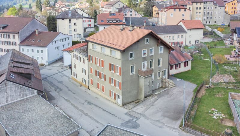 Vue aérienne sur l'immeuble