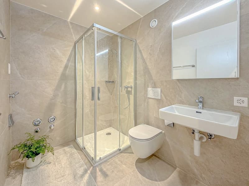 Salle d'eau avec pré-équipement pour une colonne de lavage (décoration non contractuelle)