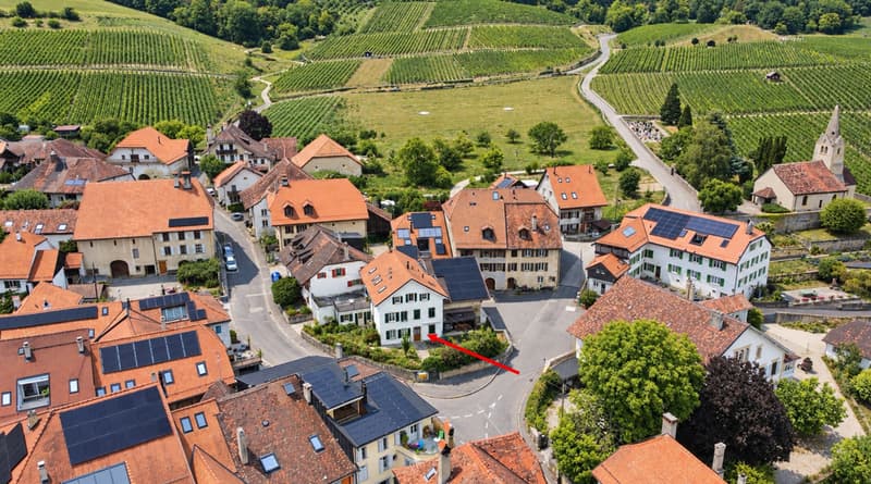 Vue aérienne sur le village
