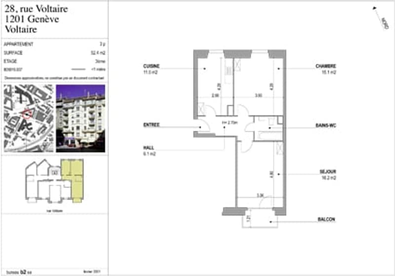 Appartement de 3 pièces au 3ème étage (1)