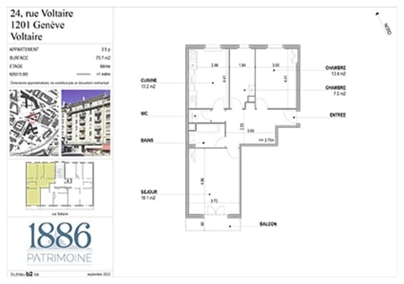 Appartement de 3.5 pièces au 6ème étage (1)