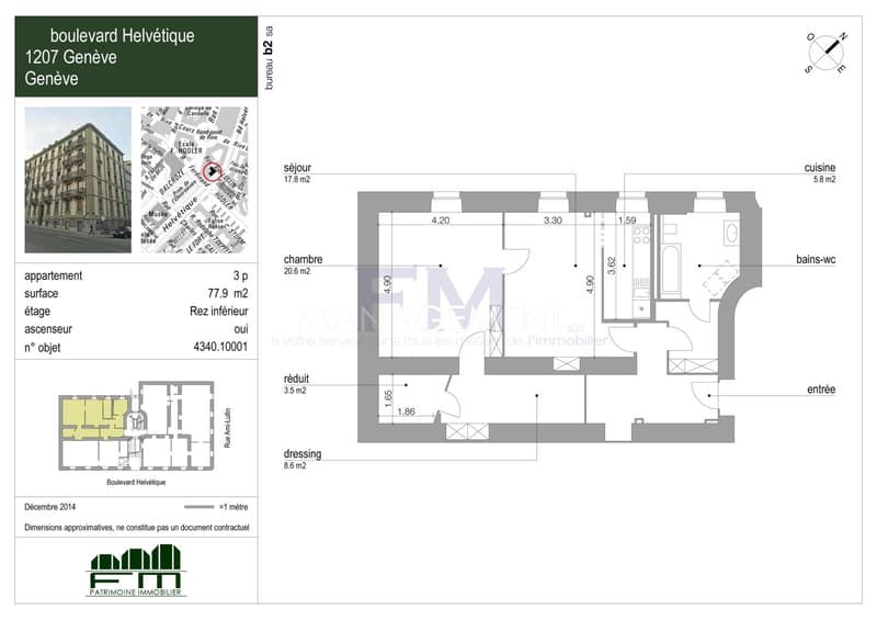 Centre Ville - Bd Helvétique 15 - 3 pièces au rez, env. 80m2 (11)