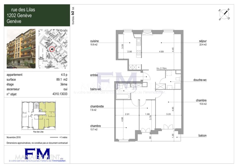 Rue des Lilas - 4,5 pièces d'env. 89 m² au 3ème étage (2)