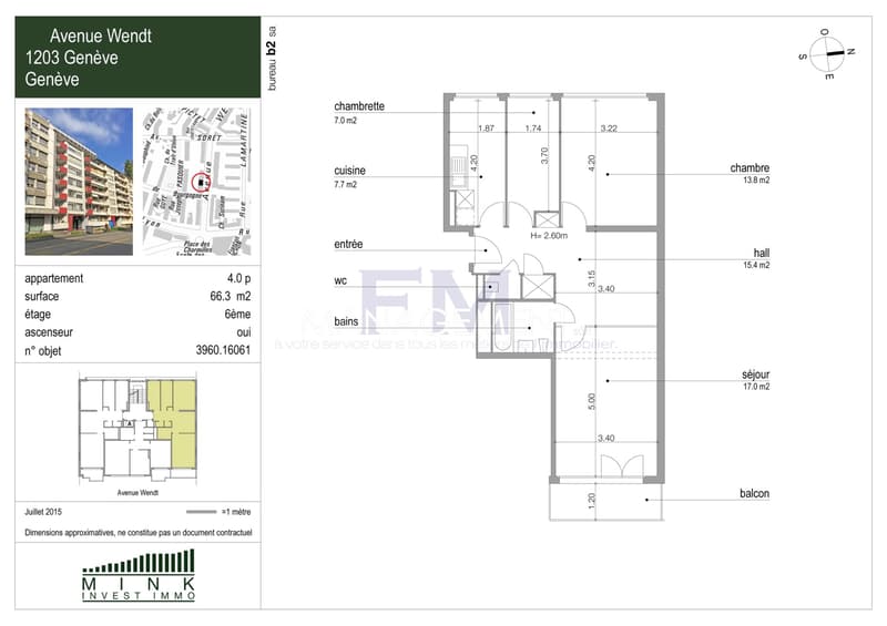 Servette - Avenue Wendt - 4 pièces d'env. 66 m² au 6ème étage (3)