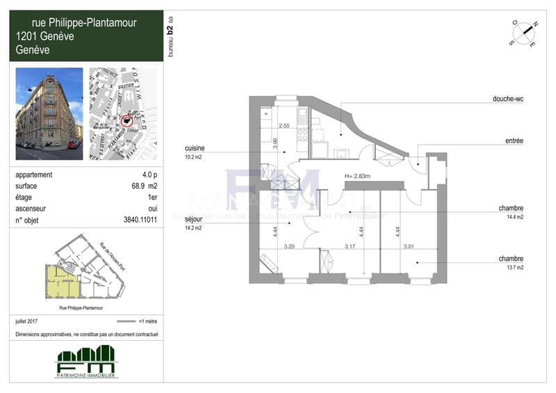 Pâquis, Rue Plantamour, 4 pièces au 1er, env. 69m2 (7)