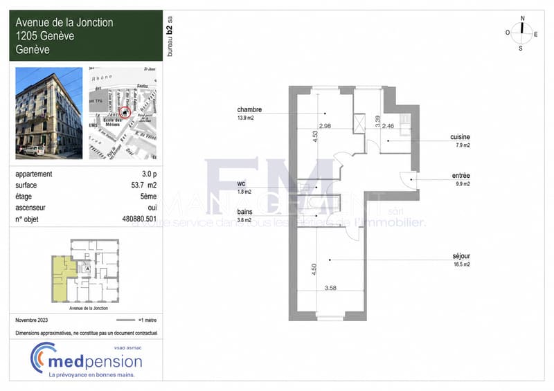 Avenue de la Jonction ? 3 pièces d'env. 54 m² au 5 ème étage (4)