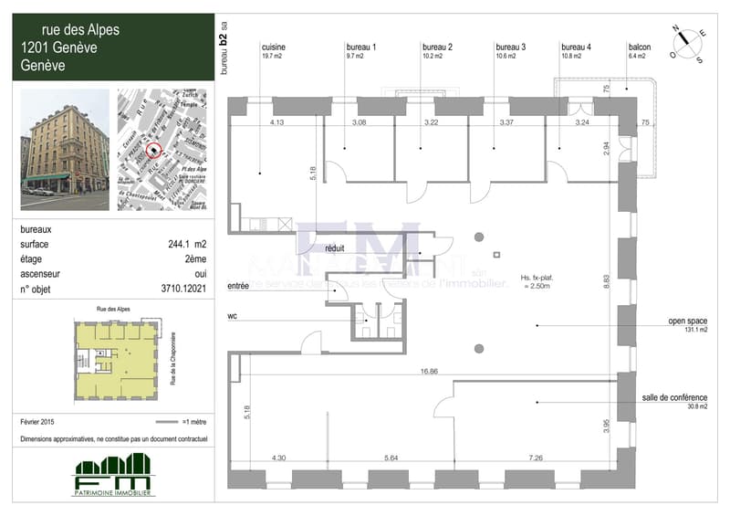 Rue des Alpes ? Bureaux d'env. 244 m² au 2ème étage (2)