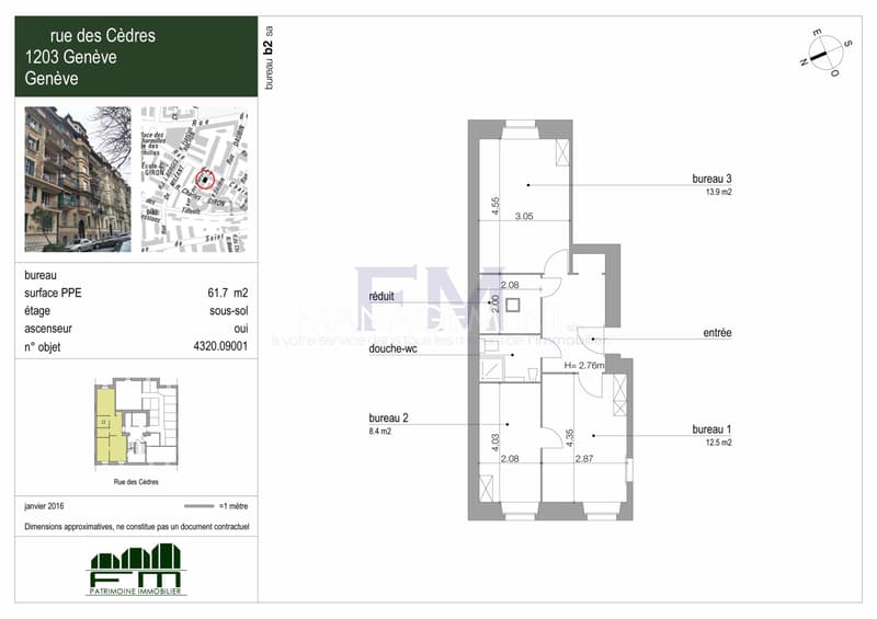 Rue des Cèdres ? Bureau d'env. 62 m² au 1er sous-sol (9)