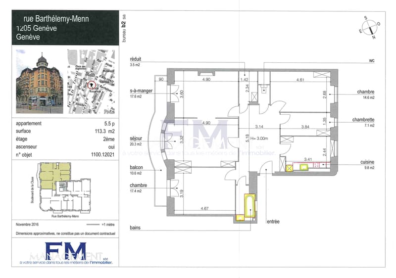 Rue Barthélemy-Menn ? 5,5 pièces d'environ 113 m² au 2ème étage (1)