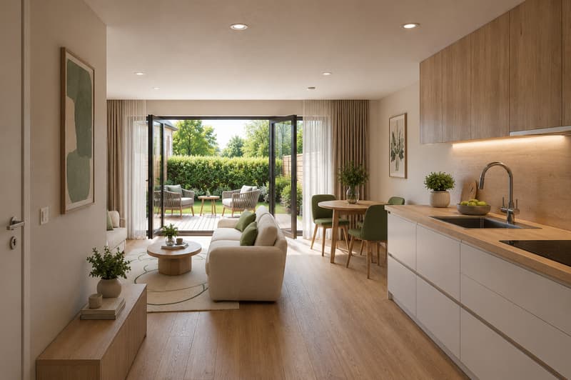 Appartement sur plan, 2 pièces avec jardin privatif et terrasse (2)