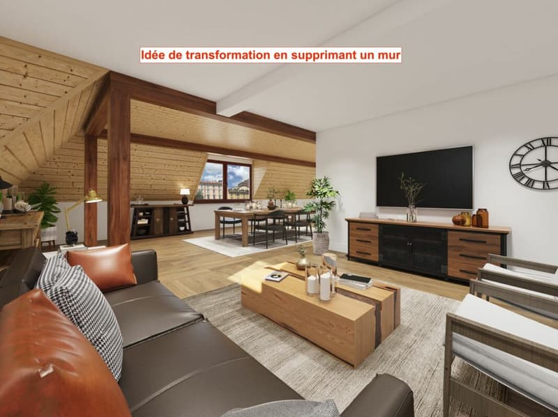 IL OCCUPE TOUTE LA TOITURE DE L'IMMEUBLE ?VOTRE COCON SOUS LES TOITS FACE À LA THIELLE (9)
