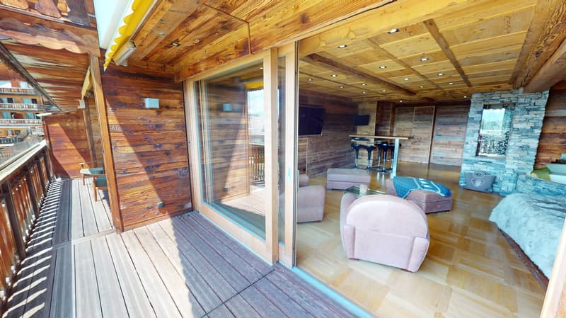 Private Jacuzzi & Mountain View Furnished Studio with Balcony - Swiss Alps Chalet (5)